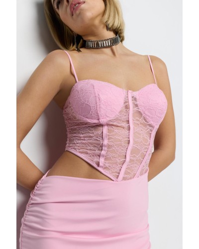 VESTIDO ENCAJE ROSÉ