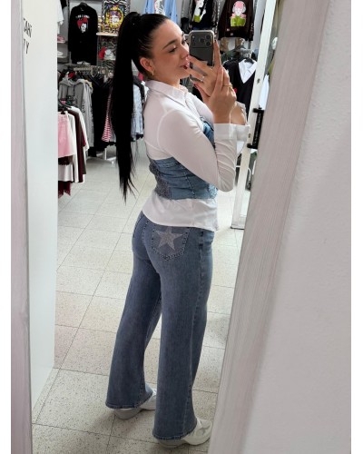 "Pantalón Vaquero Push Up con Estrellas - Jeans Elásticos 'Star'".