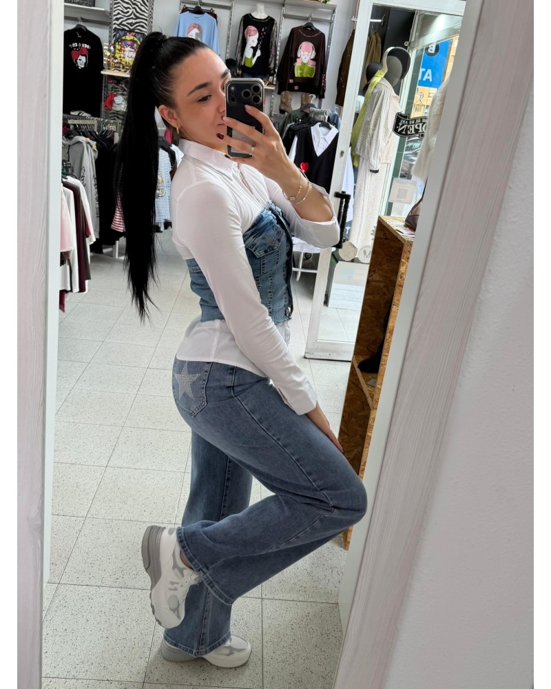 "Pantalón Vaquero Push Up con Estrellas - Jeans Elásticos 'Star'".