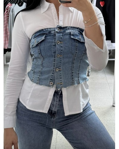 Camisa Blanca Básica Mujer - Camisa Oversize de Algodón | Pensando en ti