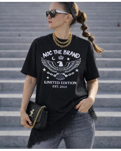 Camiseta Eagle Asymmetric NOC The Brand - Camiseta Rockera Mujer