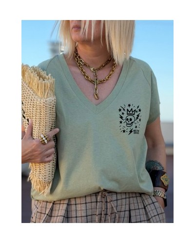 CAMISETA OVER BASIC SKULL VERDE CLARO NOC THE BRAND