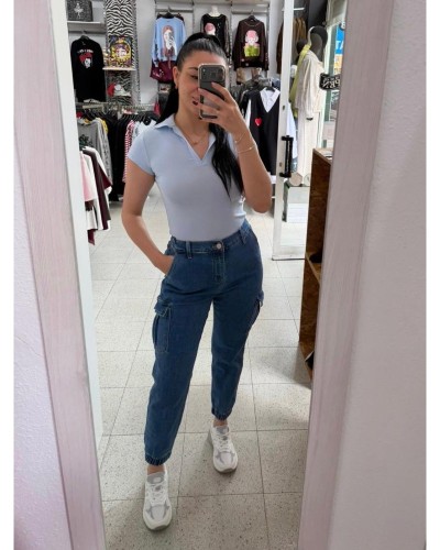 Jeans Cargo Mujer - Estilo Urbano y Confort | Pensando en Ti