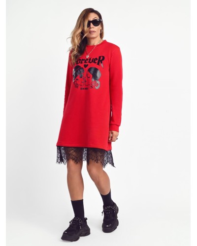 Vestido Rojo Forever Blonda Aire Retro | Envío Rápido - Pensando en Ti