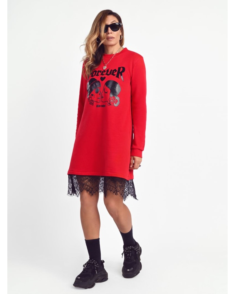 Vestido Rojo Forever Blonda Aire Retro | Envío Rápido - Pensando en Ti