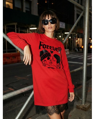 Vestido Rojo Forever Blonda Aire Retro | Envío Rápido - Pensando en Ti