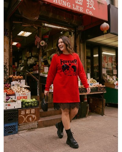 Vestido Rojo Forever Blonda Aire Retro | Envío Rápido - Pensando en Ti