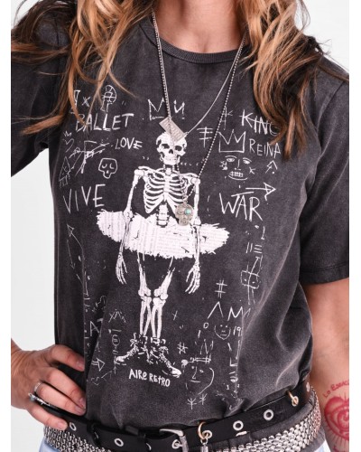 Camiseta Fade Out Ballet Aire Retro | Look Bohemio & Rock - Pensando en Ti