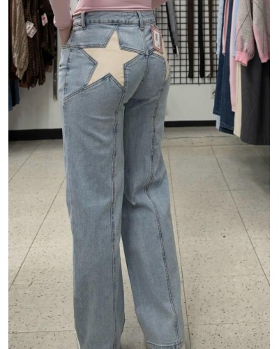 JEANS WHITE STAR WIDE LEG