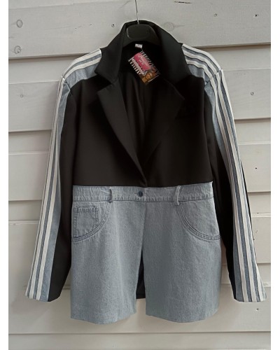 Blazer Combinada Negra Mujer | Americana Diseño Exclusivo | Pensando en Ti