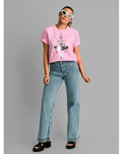 Camiseta rosa Ballet Aire Retro | Estilo vintage femenino y tendencia