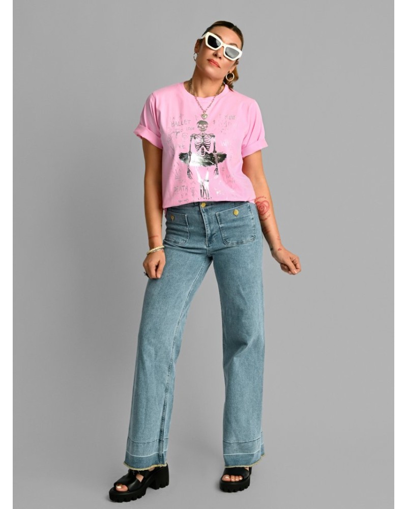 Camiseta rosa Ballet Aire Retro | Estilo vintage femenino y tendencia