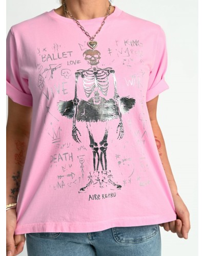 Camiseta rosa Ballet Aire Retro | Estilo vintage femenino y tendencia