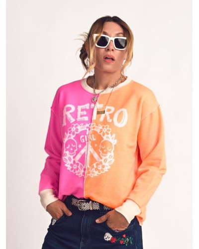 SUDADERA "RETRO GIRL" BICOLOR AIRE RETRO