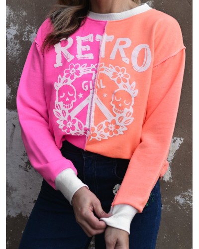 SUDADERA "RETRO GIRL" BICOLOR AIRE RETRO