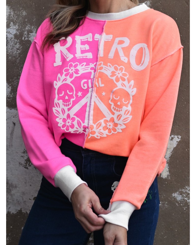 SUDADERA "RETRO GIRL" BICOLOR AIRE RETRO