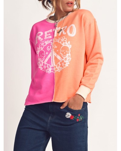 SUDADERA "RETRO GIRL" BICOLOR AIRE RETRO