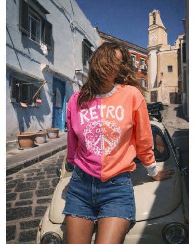 SUDADERA "RETRO GIRL" BICOLOR AIRE RETRO
