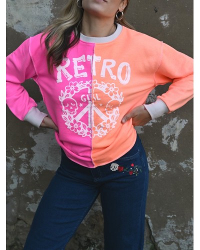 SUDADERA "RETRO GIRL" BICOLOR AIRE RETRO