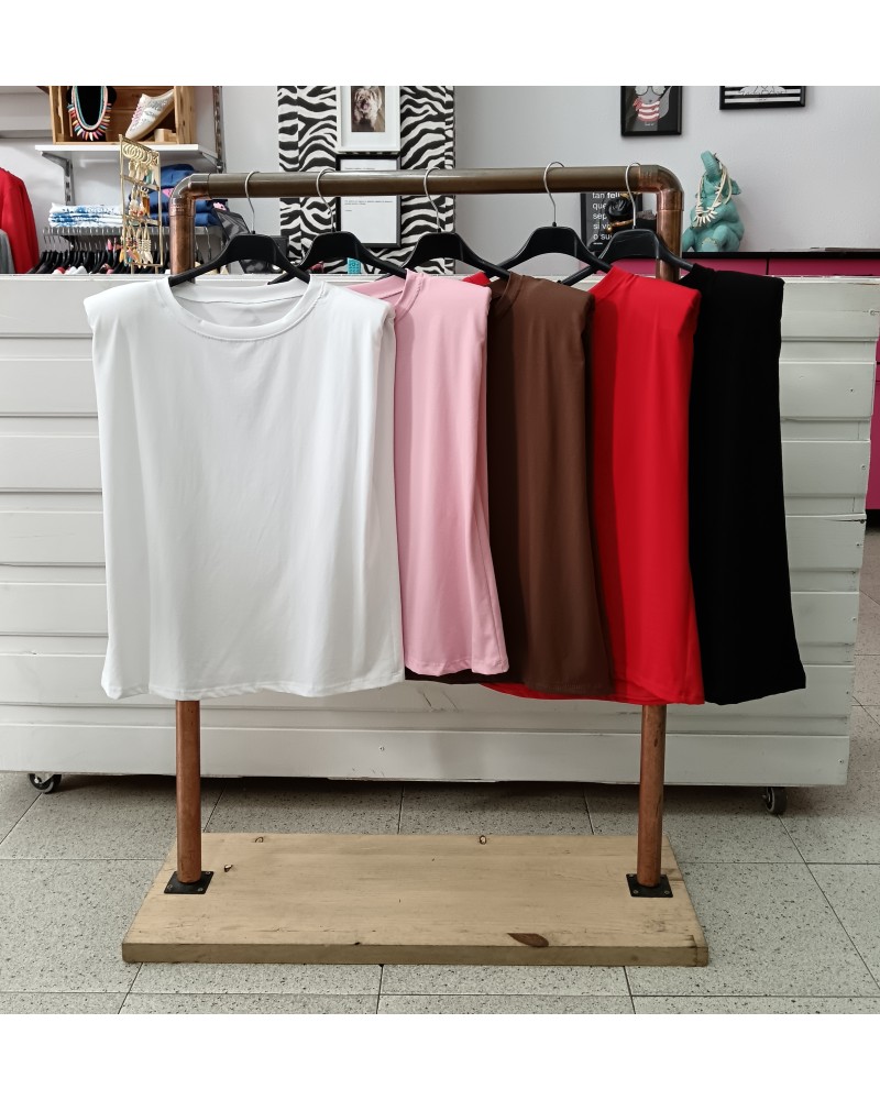 Camiseta Básica con Hombreras Mujer | Varios Colores | Pensando en Ti Shop