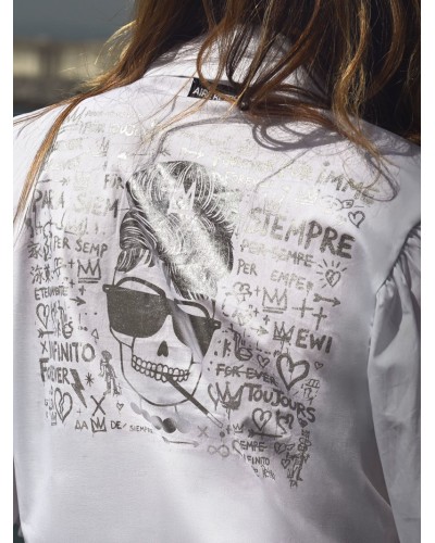 Camisa Blanca Audrey Aire Retro - Manga Volumen | Pensando en ti