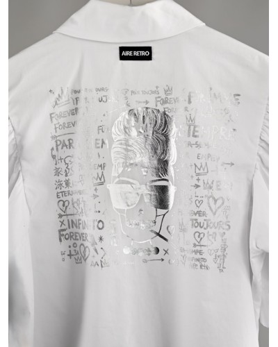 Camisa Blanca Audrey Aire Retro - Manga Volumen | Pensando en ti