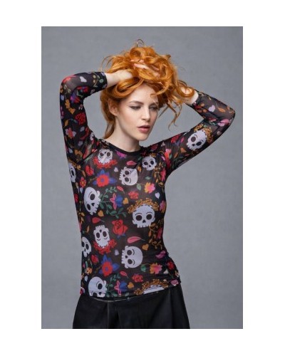 CAMISETA TUL "SKULL FLOWER" NOC THE BRAND