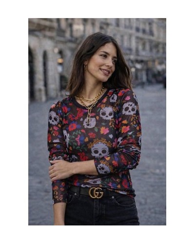 CAMISETA TUL "SKULL FLOWER" NOC THE BRAND