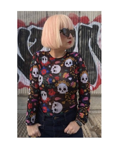 CAMISETA TUL "SKULL FLOWER" NOC THE BRAND