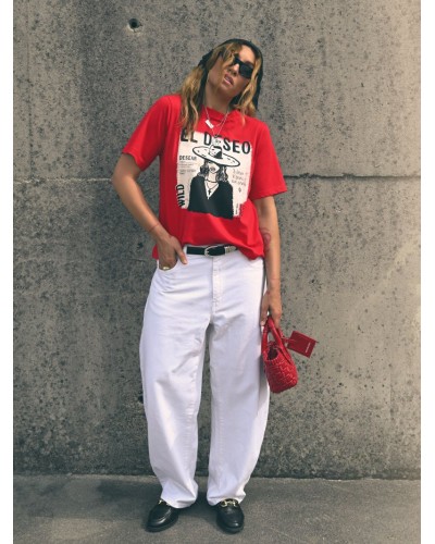 CAMISETA ROJA "DESEO" AIRE RETRO
