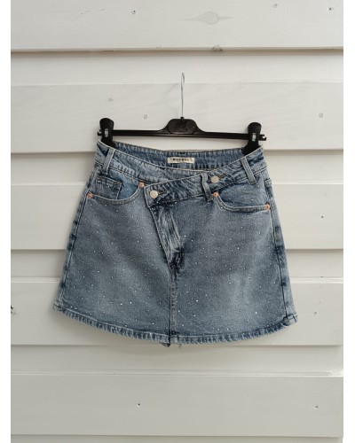FALDA PANTALON DENIM BRILLITOS