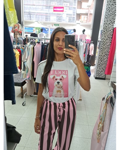 Camiseta Dogue Divine Pink | Camiseta Perro con Gafas | Pensando en Ti Shop