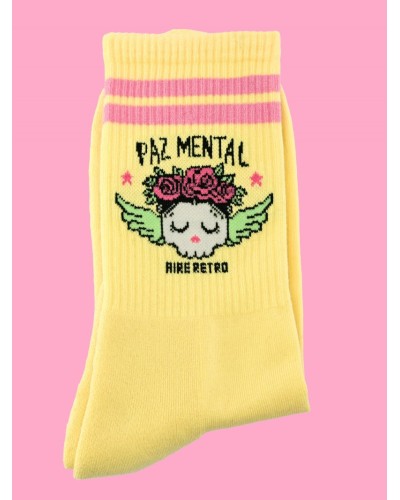 CALCETINES PAZ MENTAL AMARILLO AIRE RETRO