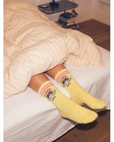 CALCETINES PAZ MENTAL AMARILLO AIRE RETRO