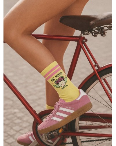 CALCETINES PAZ MENTAL AMARILLO AIRE RETRO