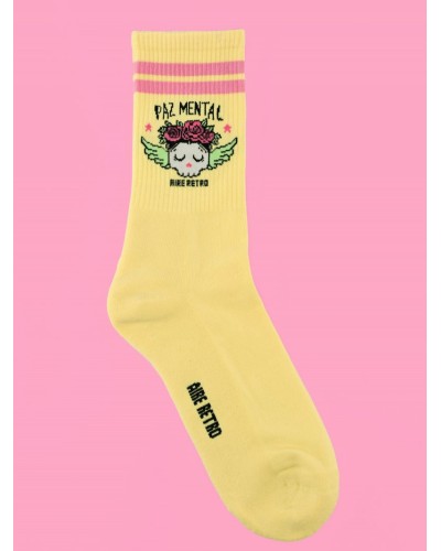 CALCETINES PAZ MENTAL AMARILLO AIRE RETRO