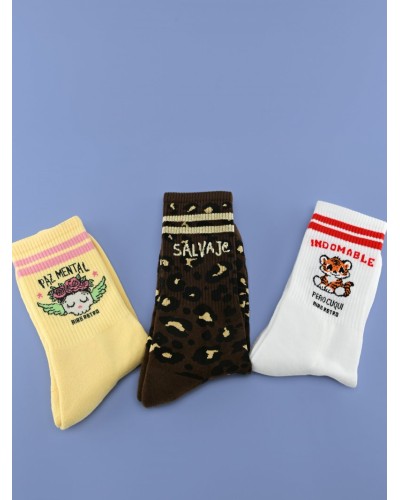 CALCETINES PAZ MENTAL AMARILLO AIRE RETRO