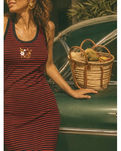 VESTIDO CANALÉ "CALAVERAS Y ROSAS " AIRE RETRO