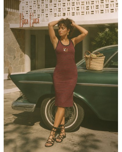 VESTIDO CANALÉ "CALAVERAS Y ROSAS " AIRE RETRO