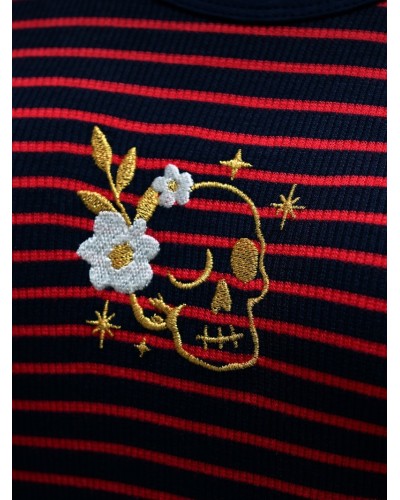 VESTIDO CANALÉ "CALAVERAS Y ROSAS " AIRE RETRO
