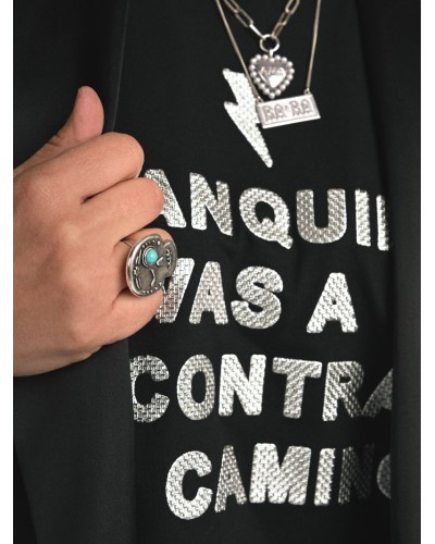 CAMI "TRANQUILA" NEGRA AIRE RETRO