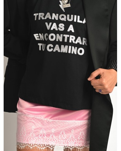 CAMI "TRANQUILA" NEGRA AIRE RETRO