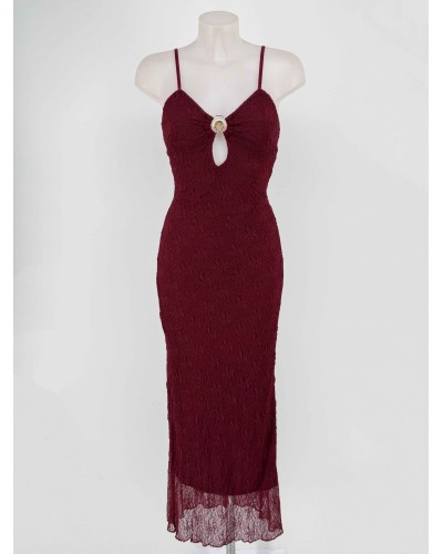 VESTIDO LARGO AJUSTADO CONCHA
