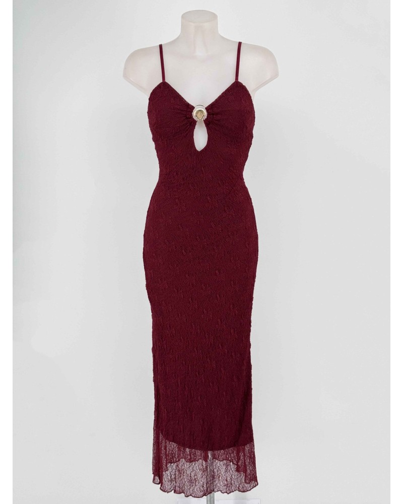 VESTIDO LARGO AJUSTADO CONCHA