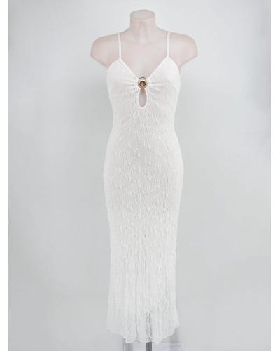 VESTIDO LARGO AJUSTADO CONCHA