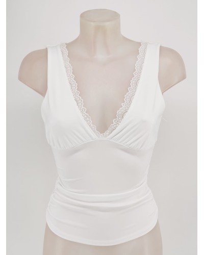CAMISETA BASICA ESCOTE "V" ENCAJE