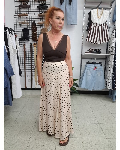 FALDA POLKA DOT FLUIDA TOPOS