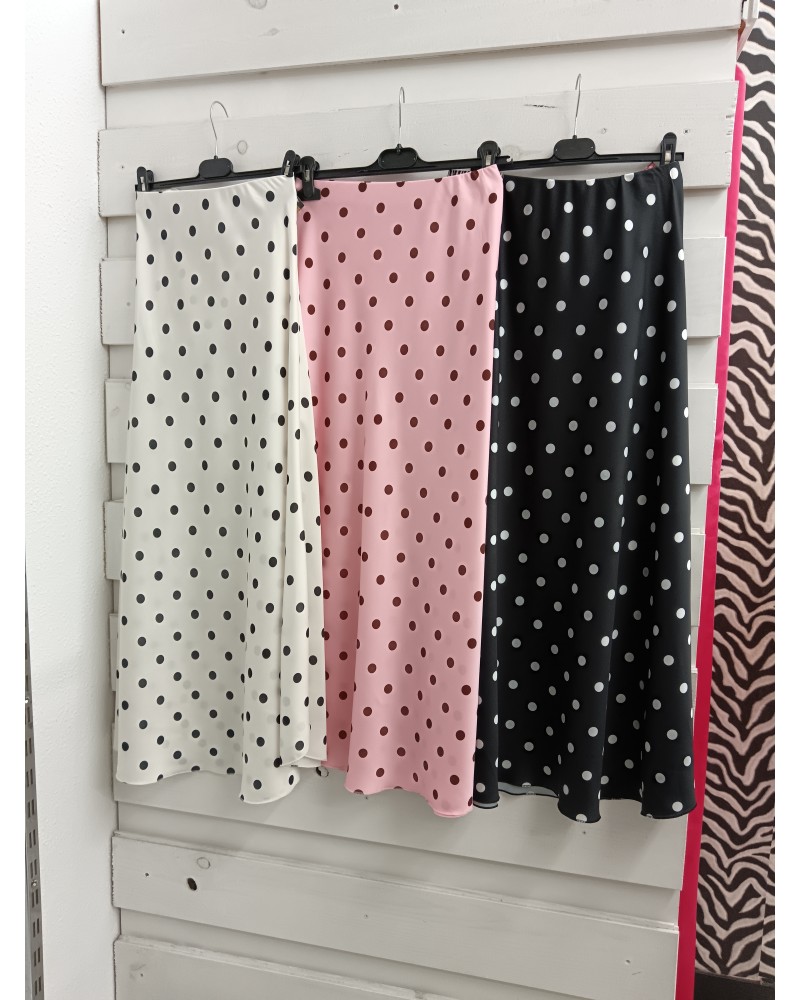 FALDA POLKA DOTS RASO COLORES