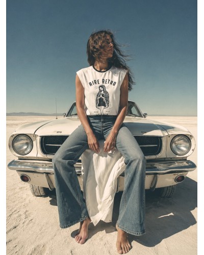 CAMI CHICA GUADALUPE BLANCA AIRE RETRO