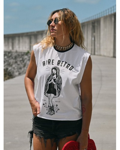 CAMI CHICA GUADALUPE BLANCA AIRE RETRO